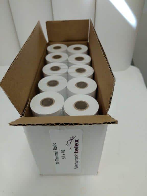 57mm x 40mm x 12.7mm Core Thermal Till Roll (20 pack)