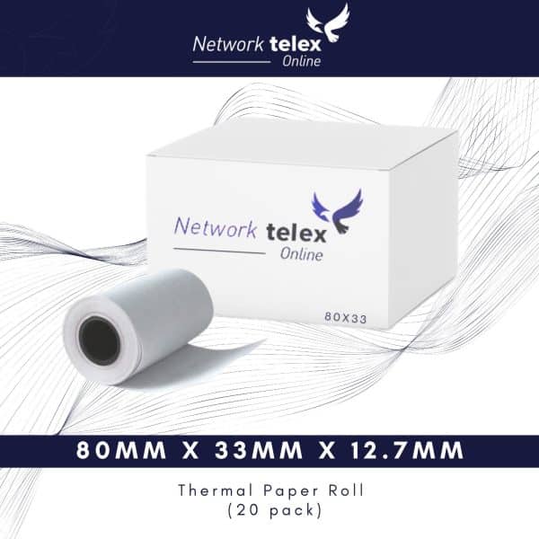 80 x 33 thermal 20 rolls image 2 | Network Telex