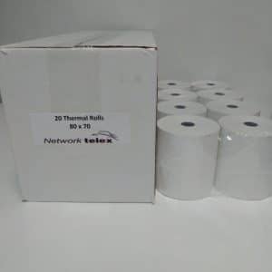 80mm x 70mm x 12.7mm Core Thermal Till Roll (20 pack)