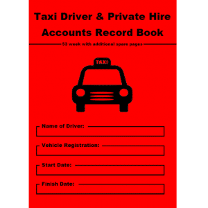 Red Taxi Driver and Private Hire Accounts Record Book