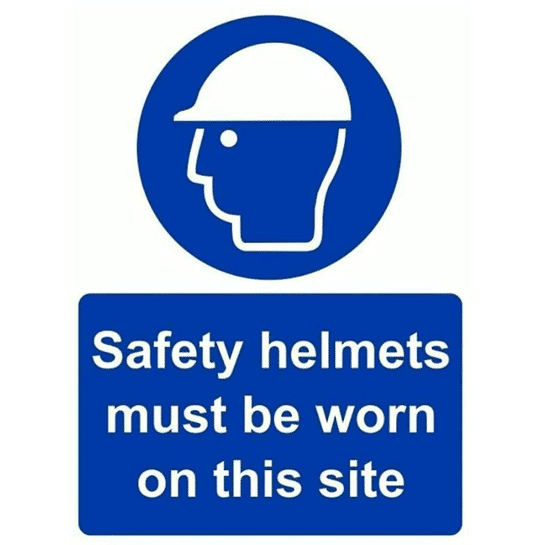 Safety Helmets Must Be Worn Vinyl Stickers