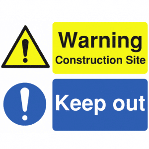 Warning Construction Site Keep Out Vinyl Sticker