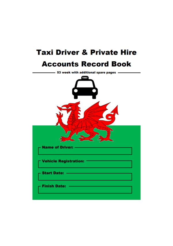 Welsh Flag Taxi Driver and Private Hire Accounts Record Book 3 | Network Telex