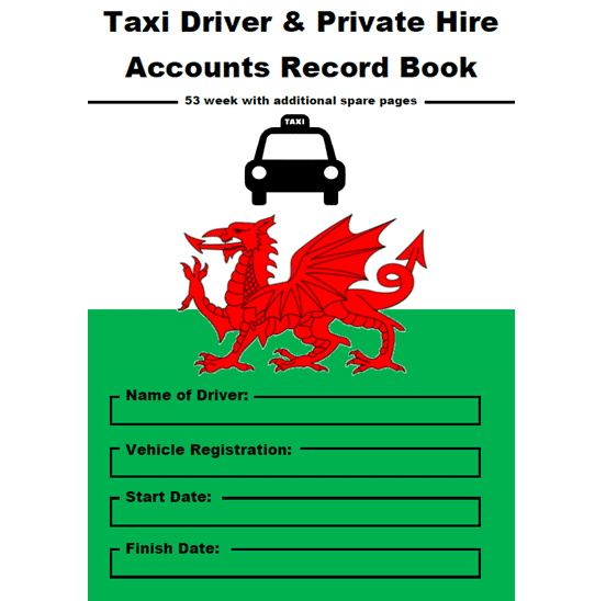 Welsh Flag Taxi Driver and Private Hire Accounts Record Book