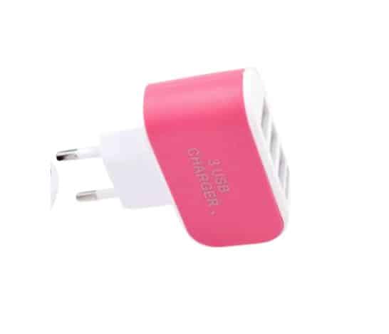 European USB Travel Adaptor Pink